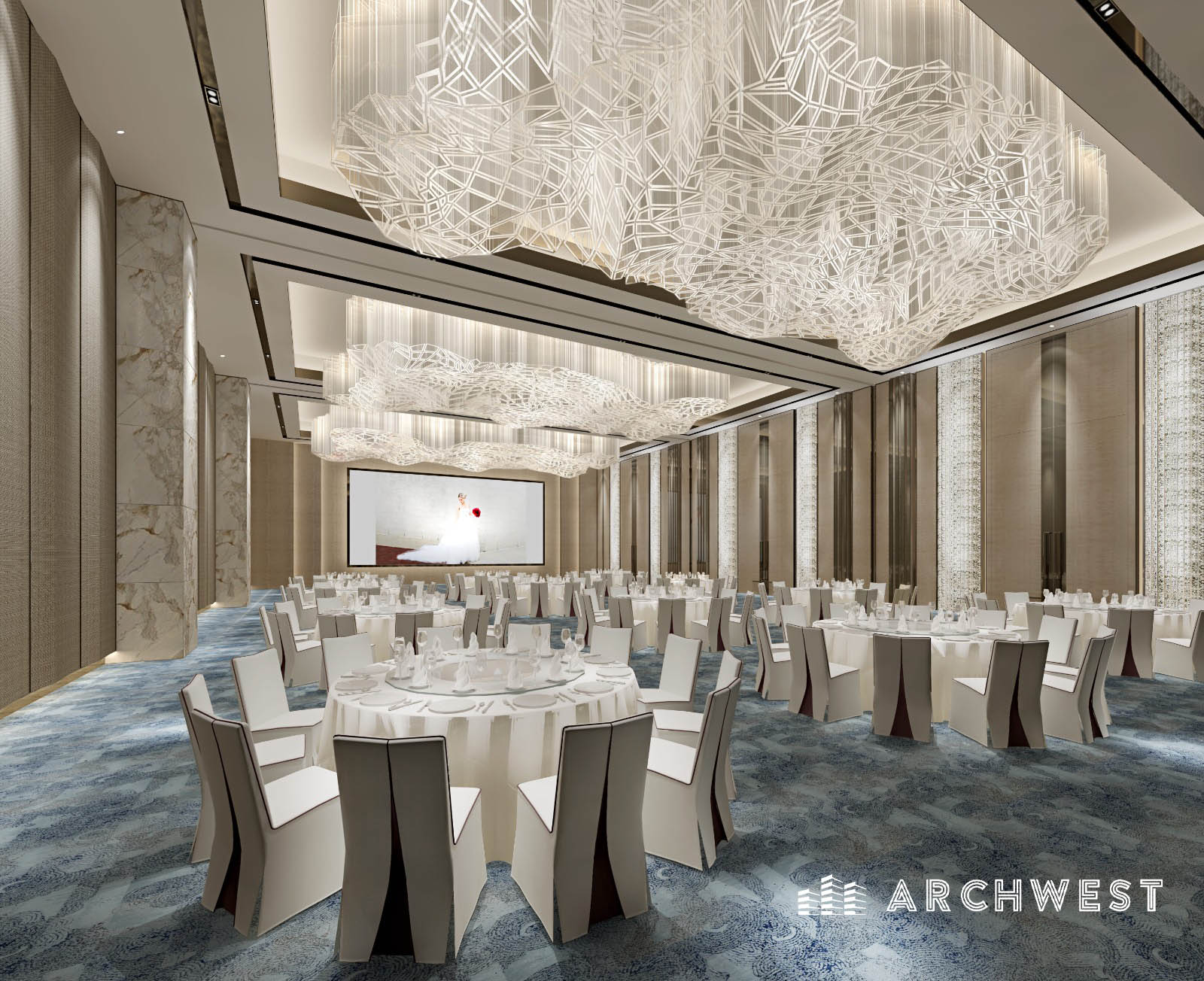 9. 3D Render of a Banquet Place, UAE